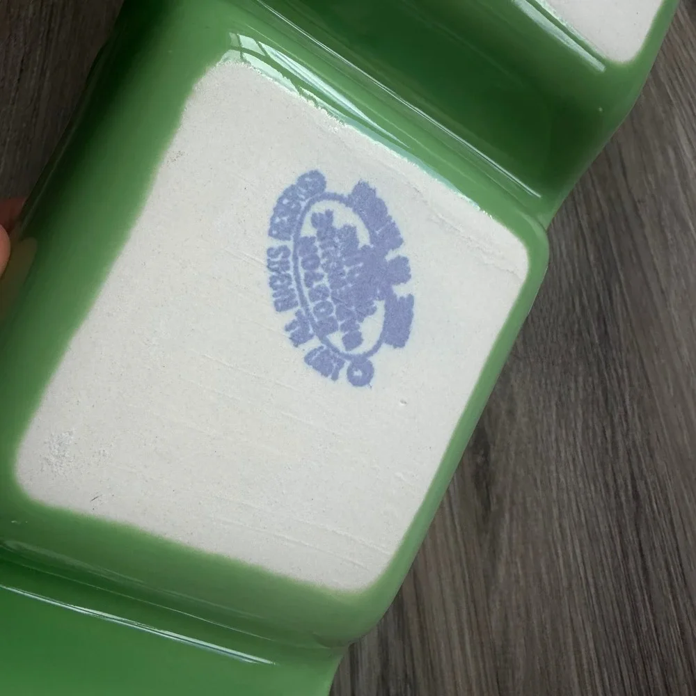 Vintage Boston Warehouse Celery Condiment Server Green Ceramic 3 Section Tray